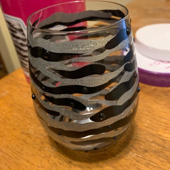 Enesco Designs by Lolita Sophisticated Safari Hand-Painted Artisan Stemless Wine - Picture 1 of 7